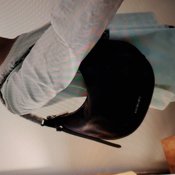 NWT Michael Kors Crescent Women's Pebbled Leather Hobo Black 35S9ST6L6L - Picture 2 of 10